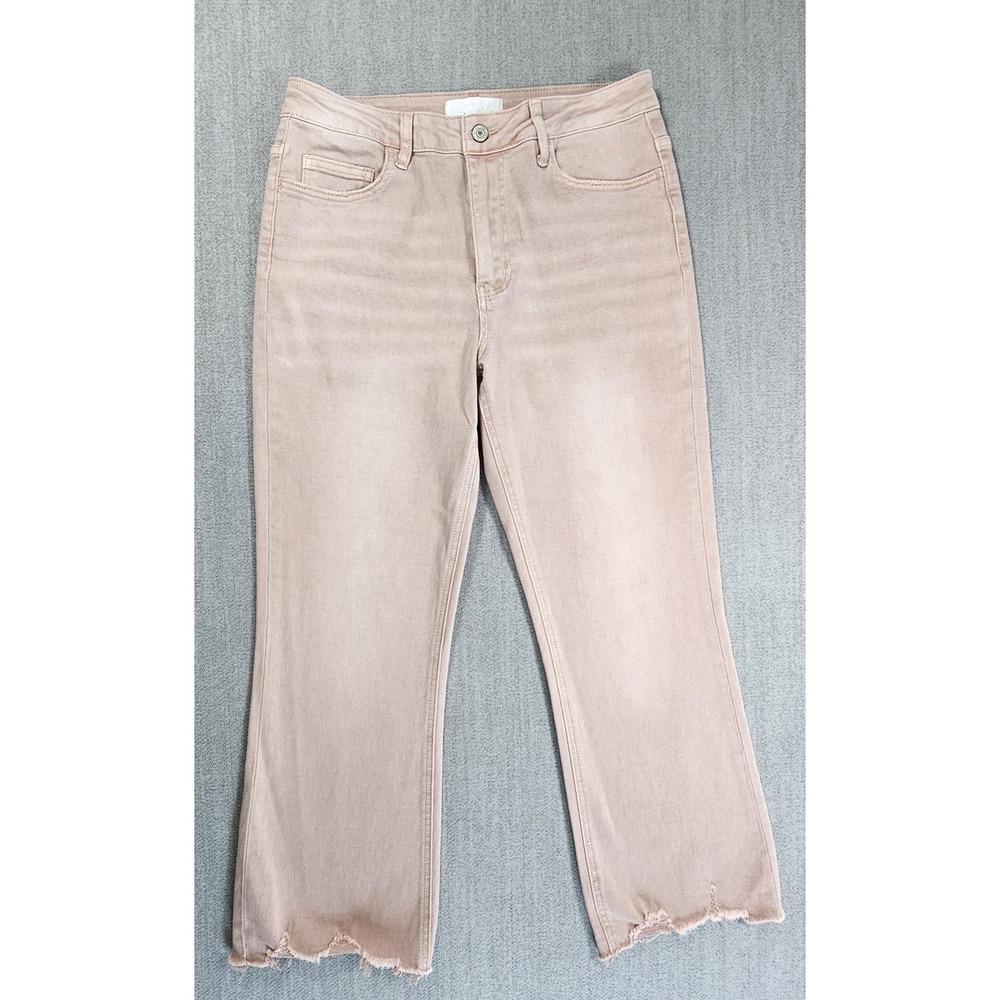 Vervet Women's‎ Jeans Straight Leg Light Pink Distressed Hem Sz 10